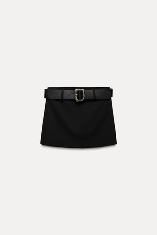 High-Waisted Belted Skort