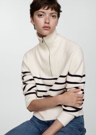 Zara + Striped Knit Sweater