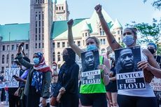 Protesters demand justice for the death of George Floyd. 