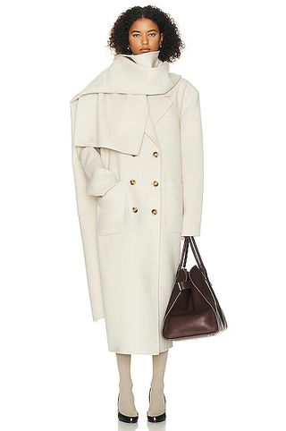 Oversized Coat With Detachable Scarf