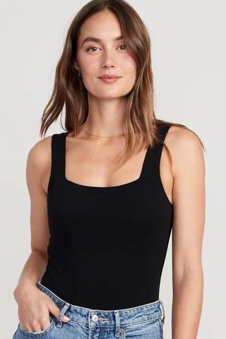 black tank bodysuit