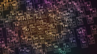 A random assortment of element symbols from the periodic table