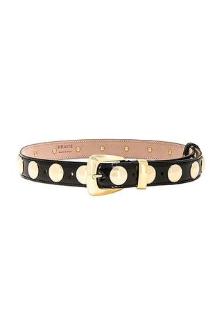 Studded Benny Belt in Black & Gold