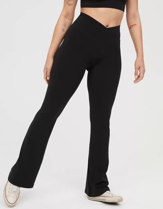 Aerie + Real Me High Waisted Crossover Flare Legging