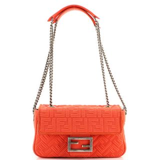 Fendi + Midi Baguette Chain Bag Zucca Technical Mesh Medium