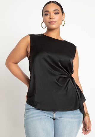 Eloquii + Tie Side Satin Tank