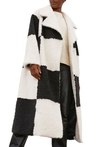 River Island + Colorblock Faux Shearling Coat