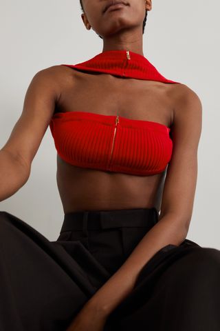 Jacquemus + Ventoux Ribbed Wool-Blend Bandeau Top