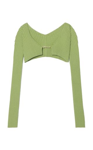 Jacquemus + Pralù Cropped Ribbed-Knit Top