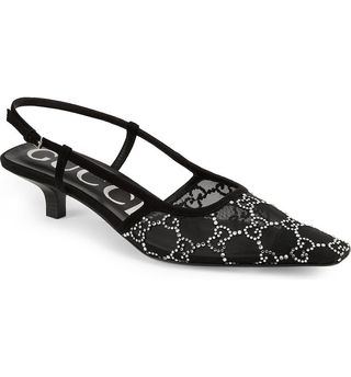 Gucci + Tom GG Crystal Slingback Pump