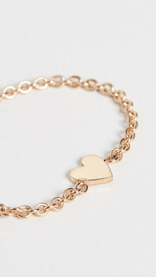 Zoe Chicco + 14k Gold Itty Bitty Heart Chain Ring