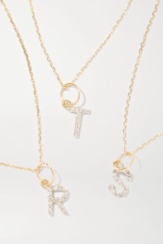 Mateo + Initial 14-Karat Gold Diamond Necklace