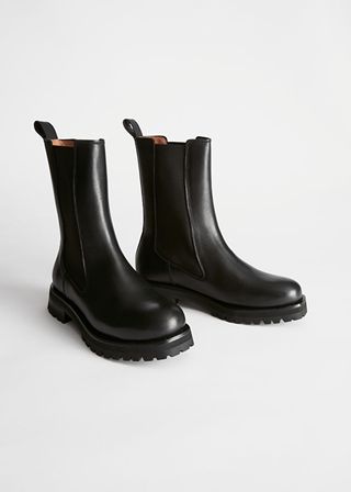 & Other Stories + Chunky Sole Leather Chelsea Boots