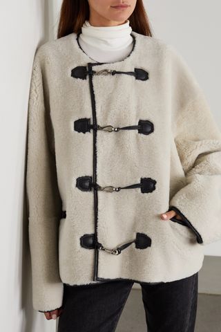 Totême + Leather-Trimmed Shearling Jacket