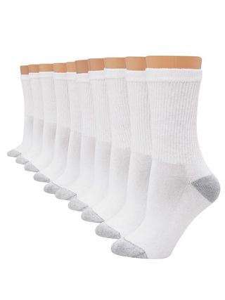 Hanes + 10-Pair Value Pack Crew Socks