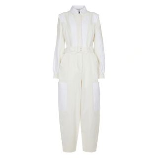 Stella McCartney + Belted Cotton-Blend Jumpsuit