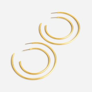 J.Crew + Thin Hoop Set-of-Two Earring Pairs