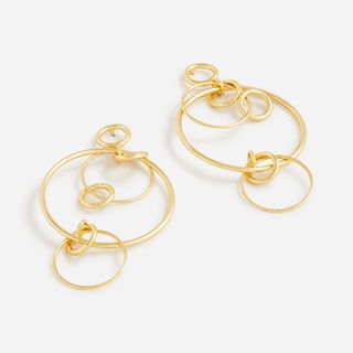 J.Crew + Dainty Gold-Plated Drop-Hoop Earrings