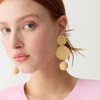 J.Crew + Triple-drop Raffia Earrings