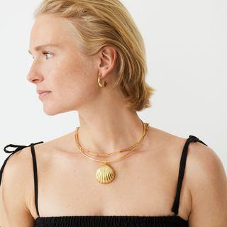 J.Crew + Metallic Shell Collar Necklace