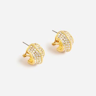 J.Crew + Angular Stud Earrings with Pavé Crystals