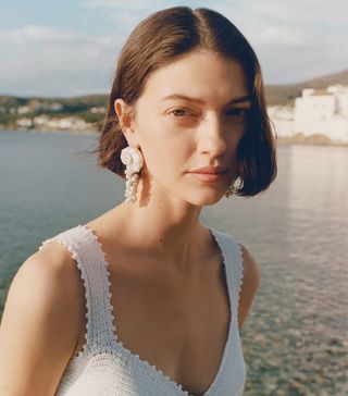 Mango + Mixed Bead Shell Earrings