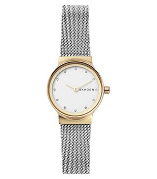 Skagen + Freja Crystal Accent Mesh Strap Watch, 26mm