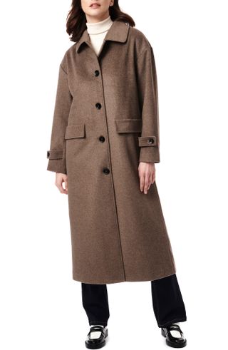 Bernardo + Melton Longline Wool Blend Coat