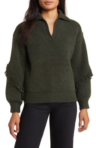 Wit & Wisdom + Fringe Blouson Sleeve Sweater