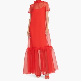 Staud + Calluna Ruffle Hem Organza Gown