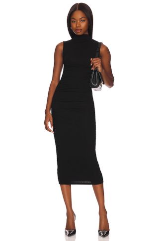 Silk Knit Sleeveless Twist Midi Dress