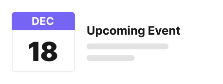 UI example of the Intellum platform showing an upcoming event