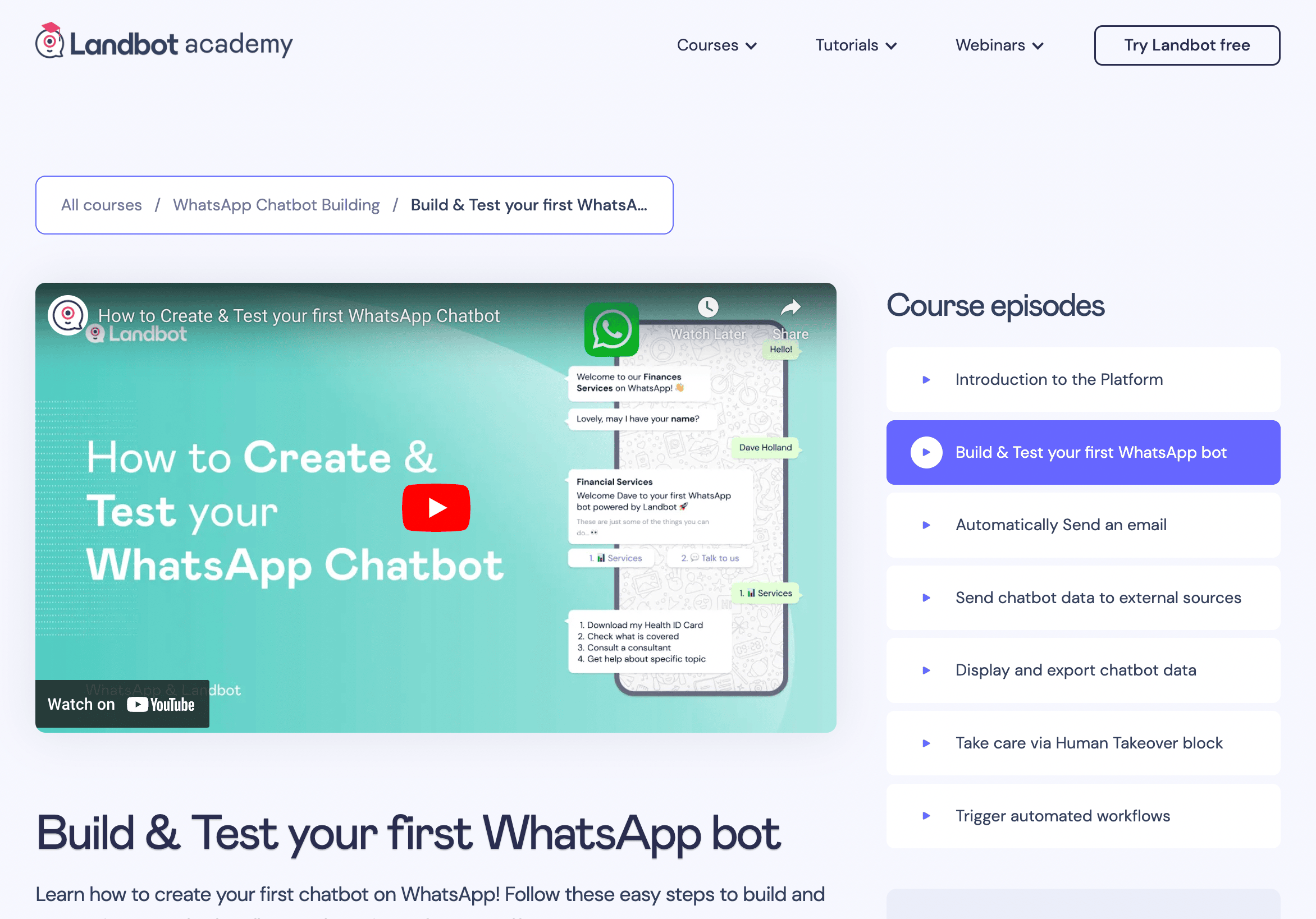 landbot academy courses