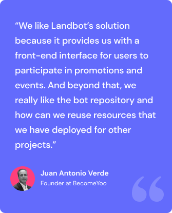 BecomeYoo quote Landbot case study mobile device