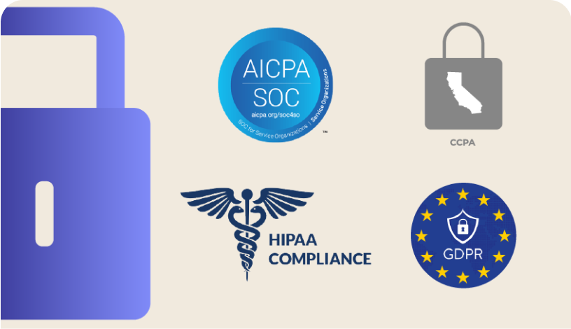 SOC 2, CCPA, HIPAA, GDPR compliant