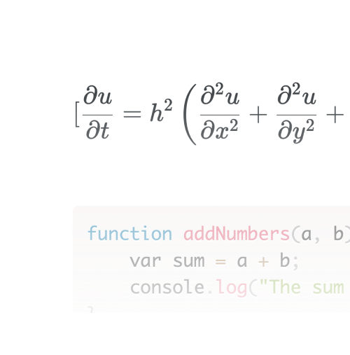 An image of the math and code blocks that Type's document editor supports.