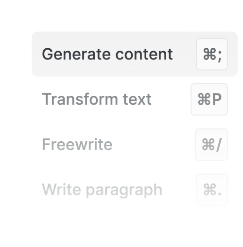 An image of Type's AI writing and editing features.