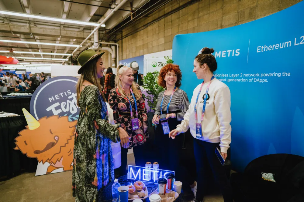 ETHDenver expo with the METIS booth.