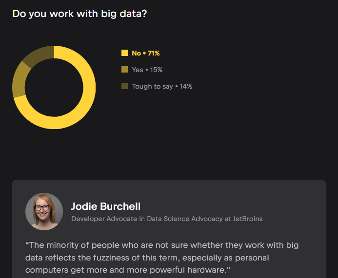 Python Developer Survey 2023-2024 - Big Data question shows fuzziness