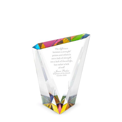 Awards & Recognition - Awards and Trophies - Glass & Crystal Awards - Color Accents - Prism Peak Crystal Award