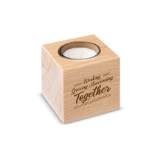 Employee Gifts - Working, Growing, Succeeding Personalized Wood Candle