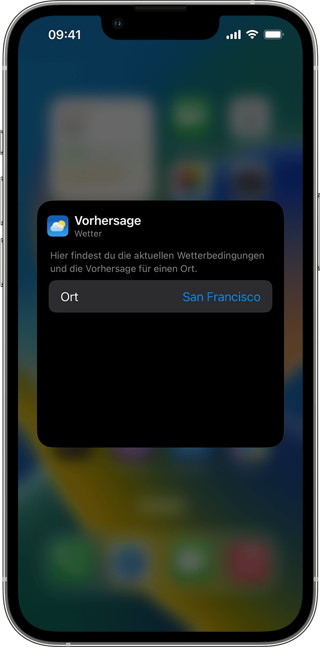 Ein iPhone, auf dem gezeigt wird, wie ein Widget bearbeitet wird