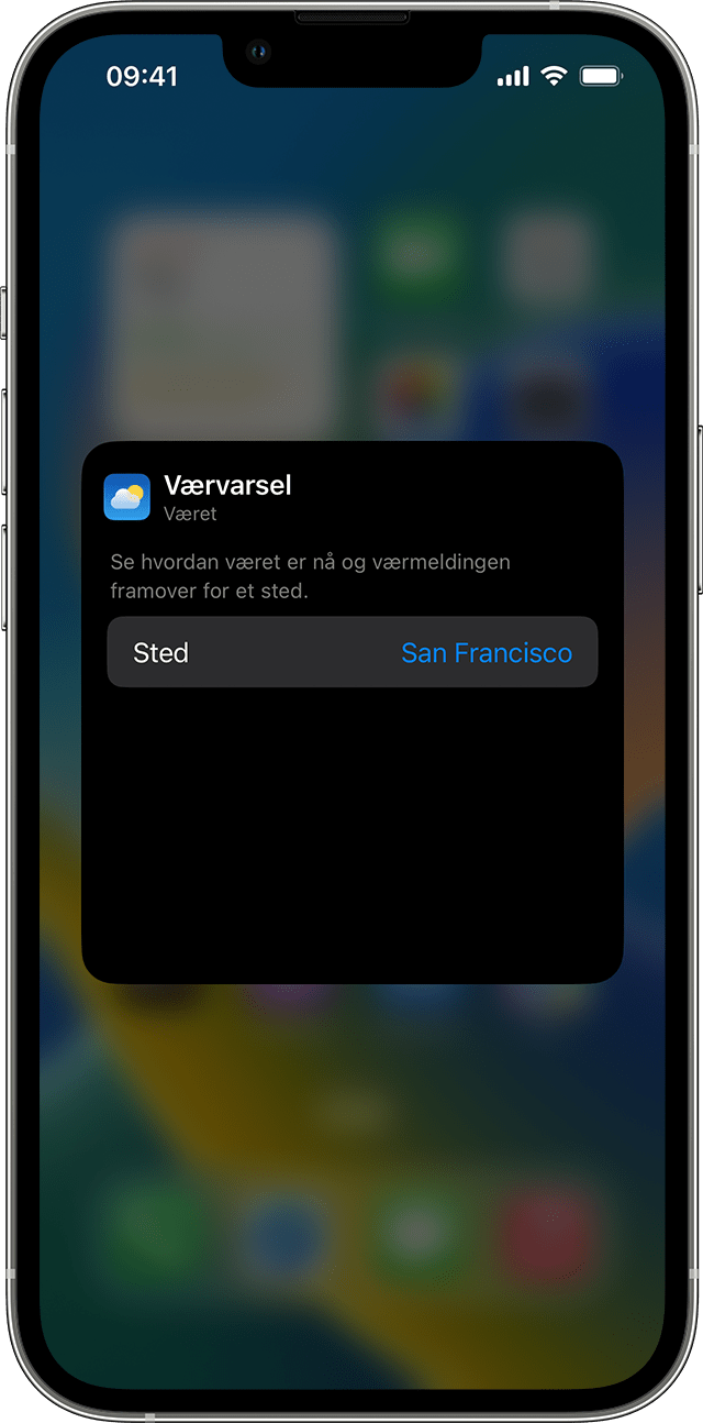 En iPhone som viser hvordan du redigerer en widget