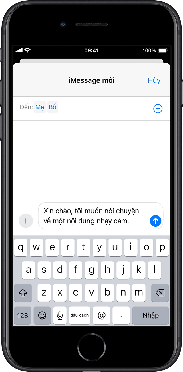 Tính năng Liên lạc an toàn sẽ nhắc con bạn gửi tin nhắn đến người lớn đáng tin cậy.