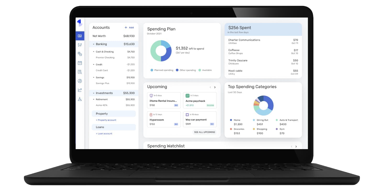 Simplifi dashboard.