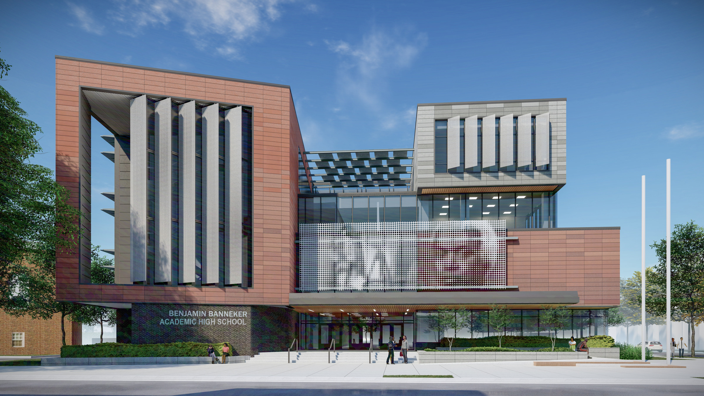 Image de l'entrée du lycée Benjamin Banneker