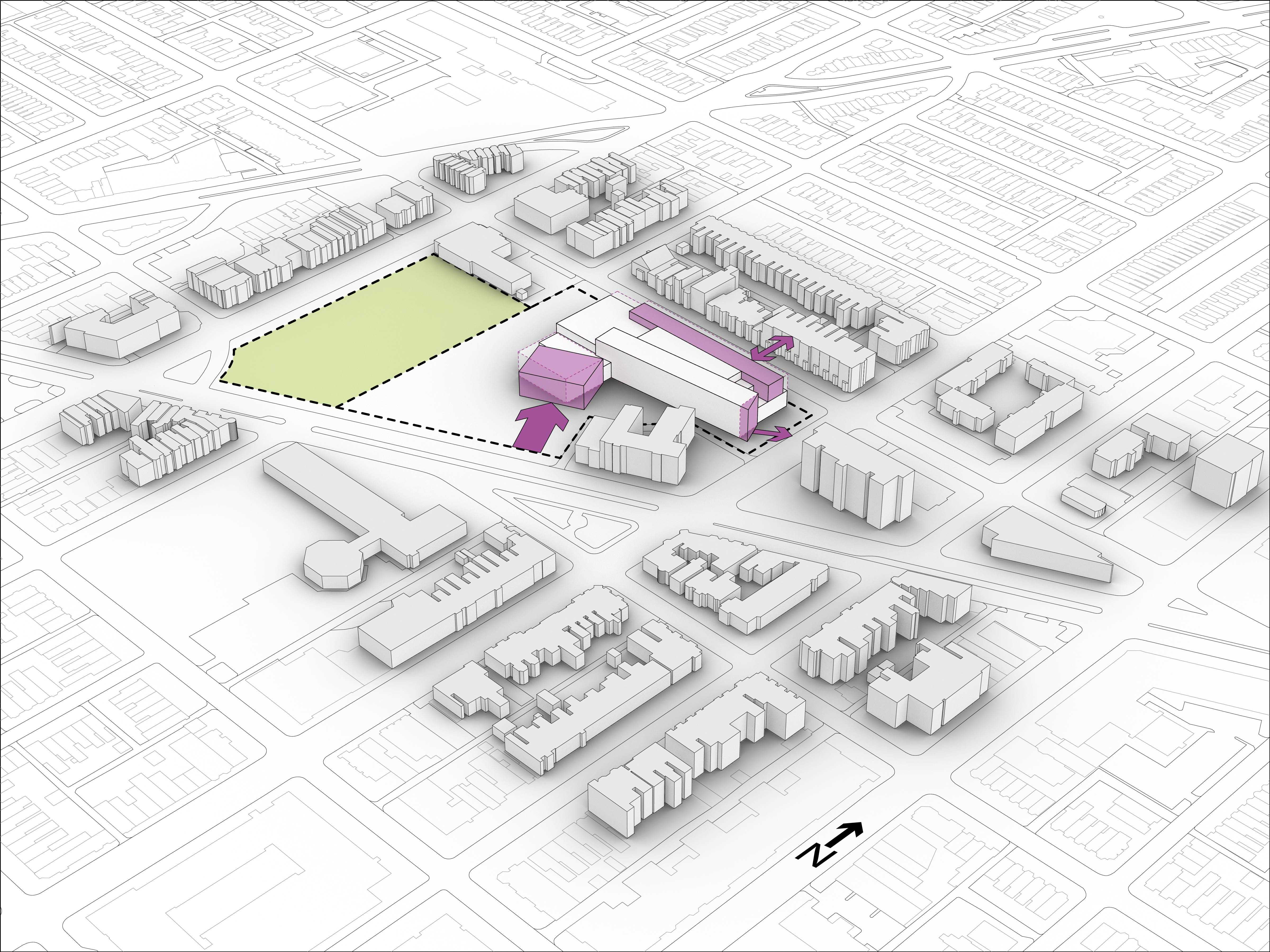 Graphique des étapes de conception nécessaires pour générer le plan de masse du bâtiment.