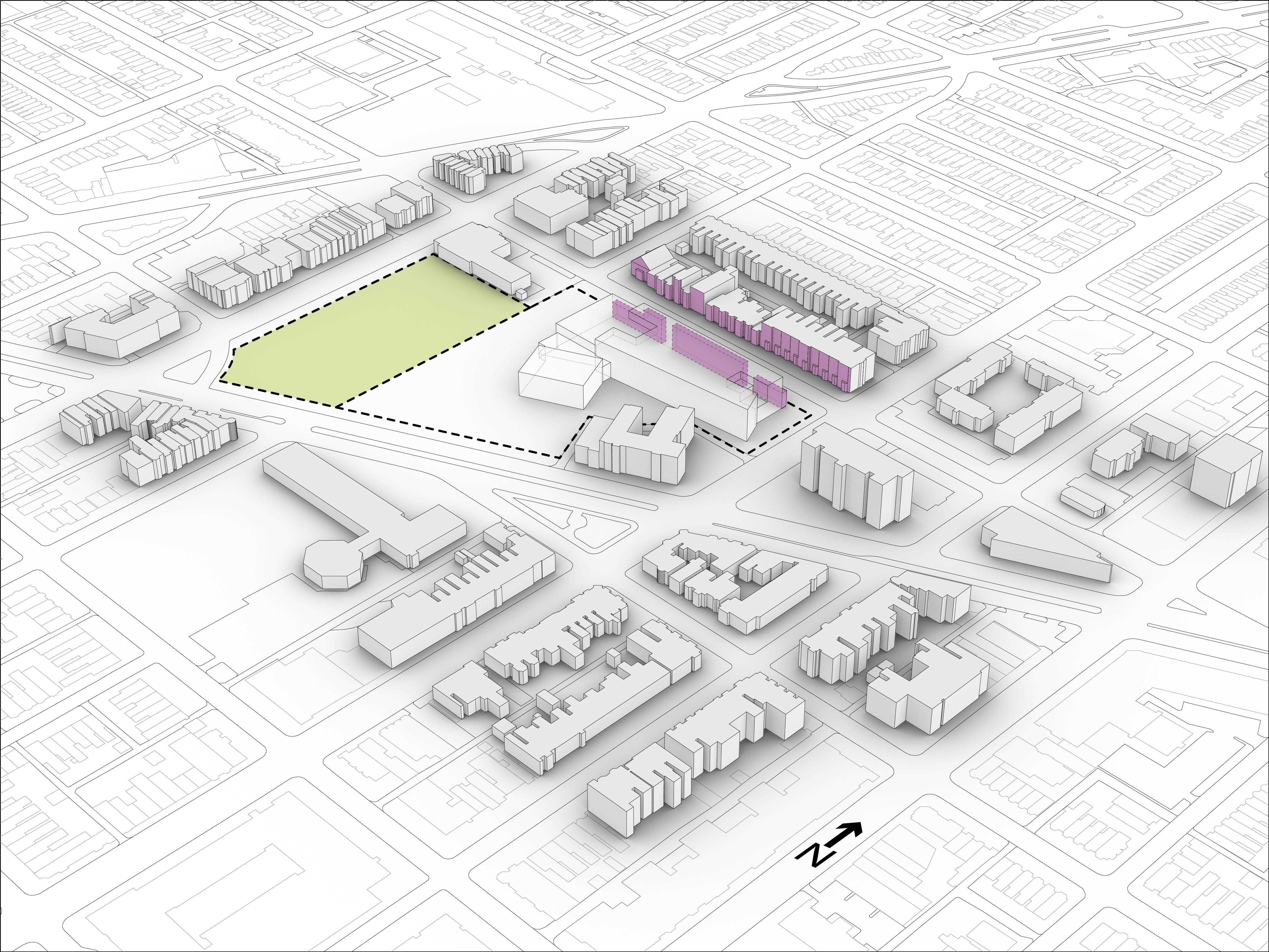 Graphique des étapes de conception nécessaires pour générer le plan de masse du bâtiment.