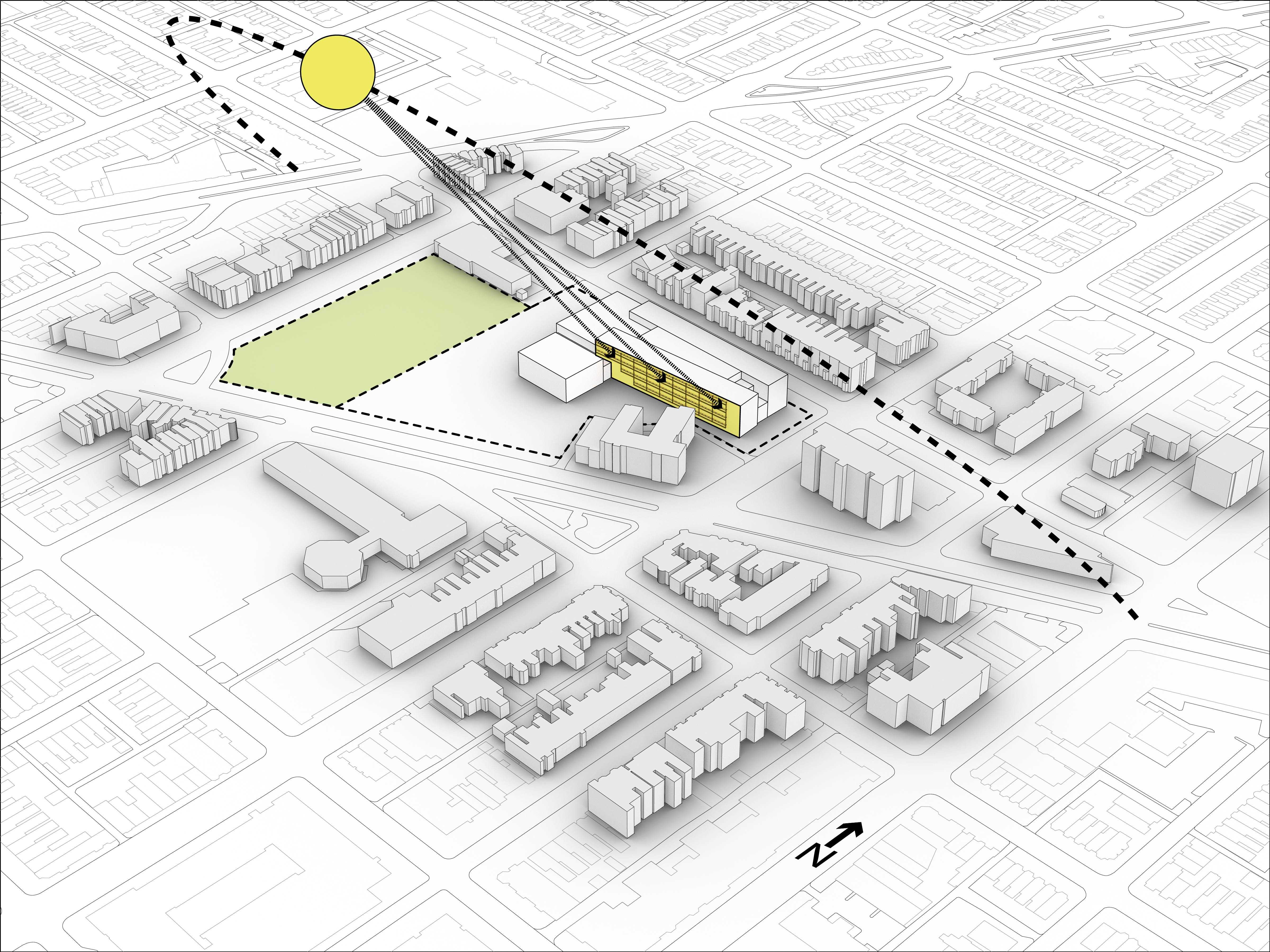 Graphique des étapes de conception nécessaires pour générer le plan de masse du bâtiment.