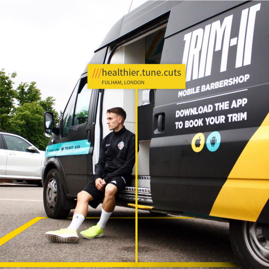 trim-it van arrivign at what3words aaddress